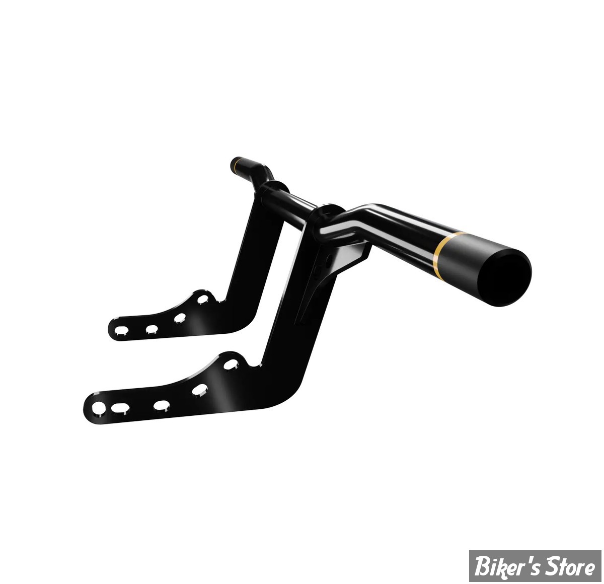 CRASH BAR - AVANT - SOFTAIL MILWAUKEE EIGHT - HeinzBikes PERFORMANCE Crashbar - EMBOUTS : NOIR / OR  - HB-PCB-M8-G