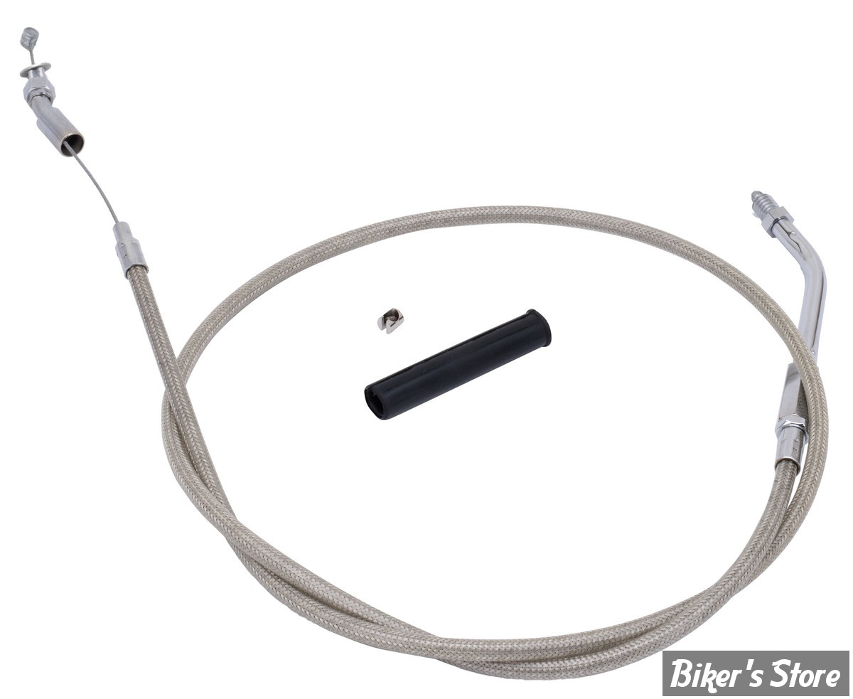 CABLE DE TIRAGE POUR BIGTWIN & SPORTSTER AVEC MIKUNI HS 40 - LONGUEUR :119 CM - BIGTWIN / SPORTSTER 1986/1995 - ZODIAC - TRESSÉ GAINÉ