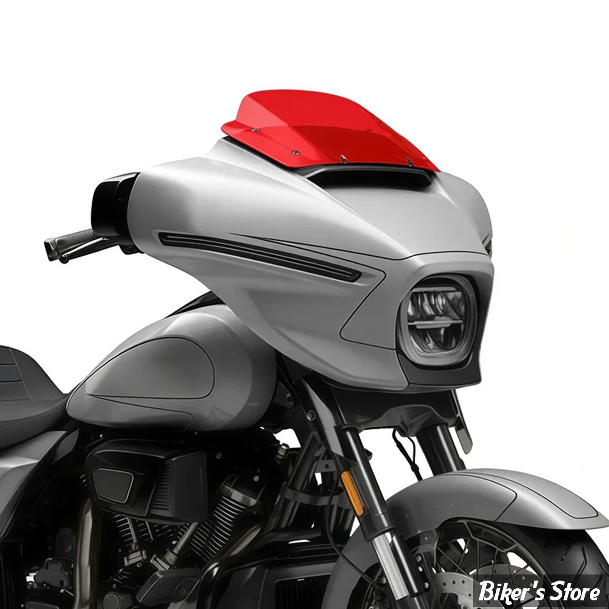 PARE BRISE -  ZODIAC - FLHX / FLHXSE 2023UP - PARE-BRISE POUR CARENAGES BATWING - HAUTEUR : 10" / 25,54CM - COULEUR : ROUGE