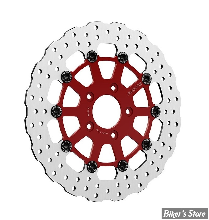 ECLATE DF - PIECE N° 01 - DISQUE FLOTTANT AVANT 11.8" - OEM 41808-08 -  RICK'S MOTORCYCLES - WAVE DESIGN - MODÈLE : STEVE - ROUGE EL DIABLO - 20-WED020300-0