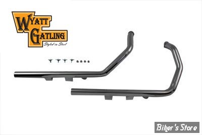 - ECHAPPEMENT 2EN2 - Wyatt Gatling - SPORTSTER 04/06 - DRAG PIPE STRAIGHT CUT - Wyatt Gatling Exhaust Drag Pipe Set Straight Cut Ends - 30-0080 - CHROME 
