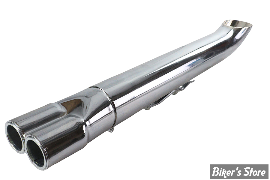 SILENCIEUX - TURN OUT 2 EN 1 - DIAMETRE EXTERNE : 76.00MM / LONGUEUR : 24" - 2:1 24" Collector Turn Out Muffler - 30-0207 - CHROME
