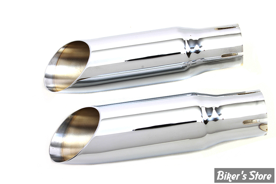 SILENCIEUX - TURN OUT - DIAMETRE EXTERNE : 47.60mm / LONGUEUR : 9" 1/4 - 1" 3/4 Mini Exhaust Tip Set - CHROME