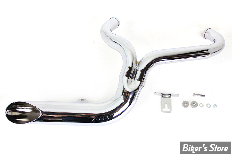 - ECHAPPEMENT 2 EN 1 - DYNA 2006/2017 - V-TWIN - FXD 2:1 Lake Side Pipe Exhaust - chrome