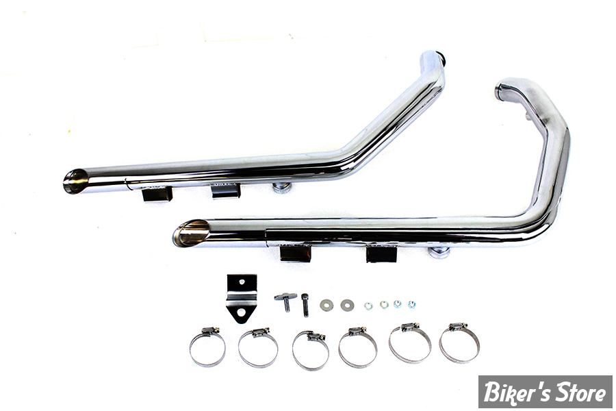 - ECHAPPEMENT - SPORTSTER 14/22 - DRAG PIPES 1 3/4" - SLASH CUT - MCM ILLUSION DRAG PIPE SET - 30-1146 - CHROME