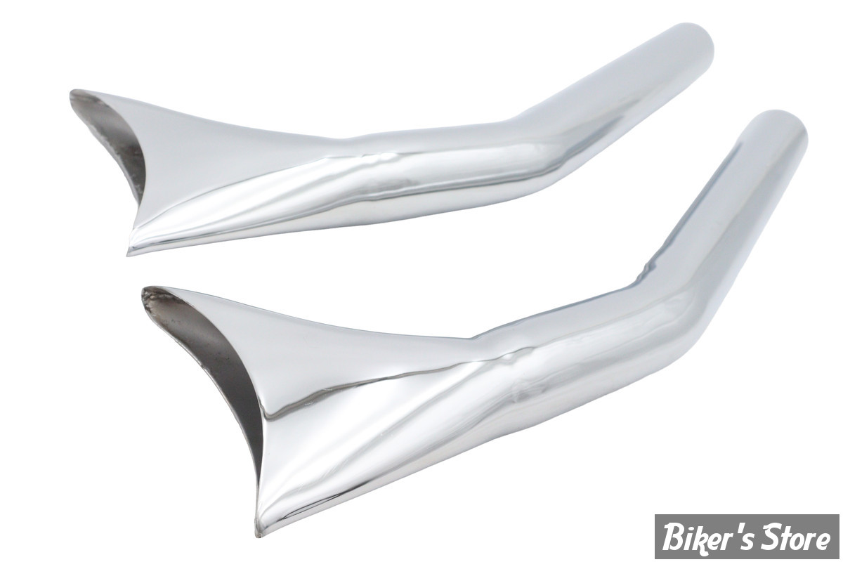 SILENCIEUX - FISHTAIL - DIAMETRE EXTERNE : 47.60mm / LONGUEUR : 25" - Upsweep Fishtail Set - V-TWIN - CHROME