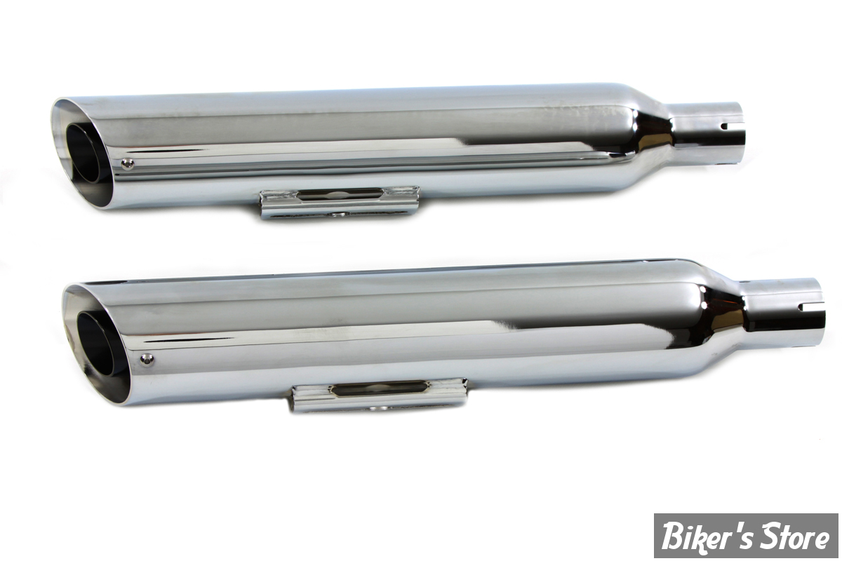 -  SILENCIEUX REPLICA - OEM 80366-99 - DYNA 1995/2005 - V-TWIN / WYATT GATLING - Down Slash Slip-On Muffler Set - 30-2040 - CHROME