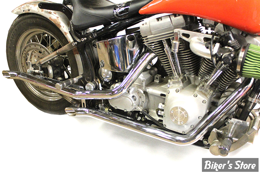 - ECHAPPEMENT  - V-TWIN / Wyatt Gatling  - SOFTAIL 07/17 - DRAG PIPES - Goose Style Drag Pipes Set - 30-3394 - CHROME 