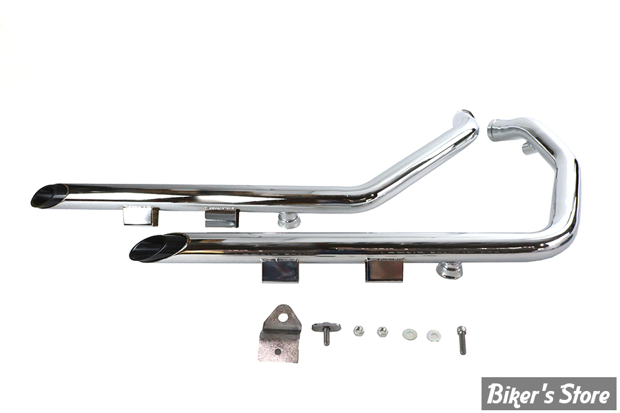 - ECHAPPEMENT 2EN2 - Wyatt Gatling - SPORTSTER 07/13 - DRAG PIPE SLASH CUT - Wyatt Gatling Exhaust Drag Pipe Set Slash Cut  - 30-0071 - CHROME / NOIR