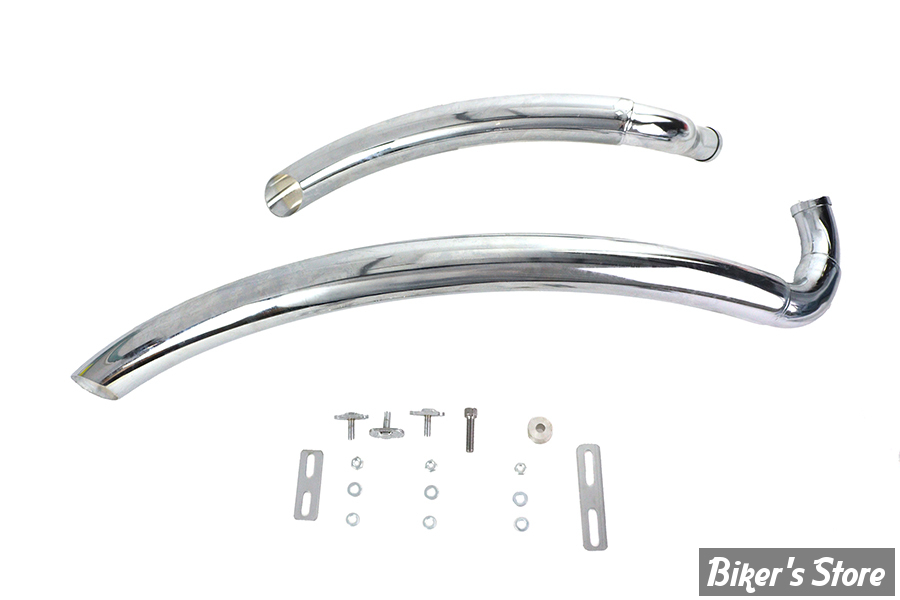 - ECHAPPEMENT  - V-TWIN / Wyatt Gatling - SOFTAIL 86/06 - Wyatt Gatling Street Sweeper Exhaust Pipe Set - 30-8127 - CHROME