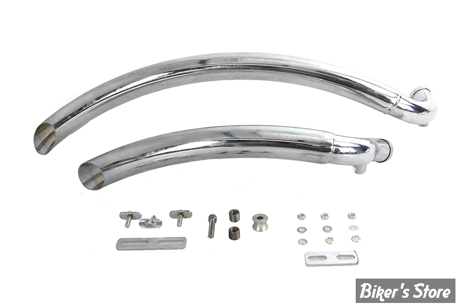 - ECHAPPEMENT  - V-TWIN / Wyatt Gatling  - SOFTAIL 07/17 - Street Sweeper Exhaust Pipe Set - 30-8130 - CHROME