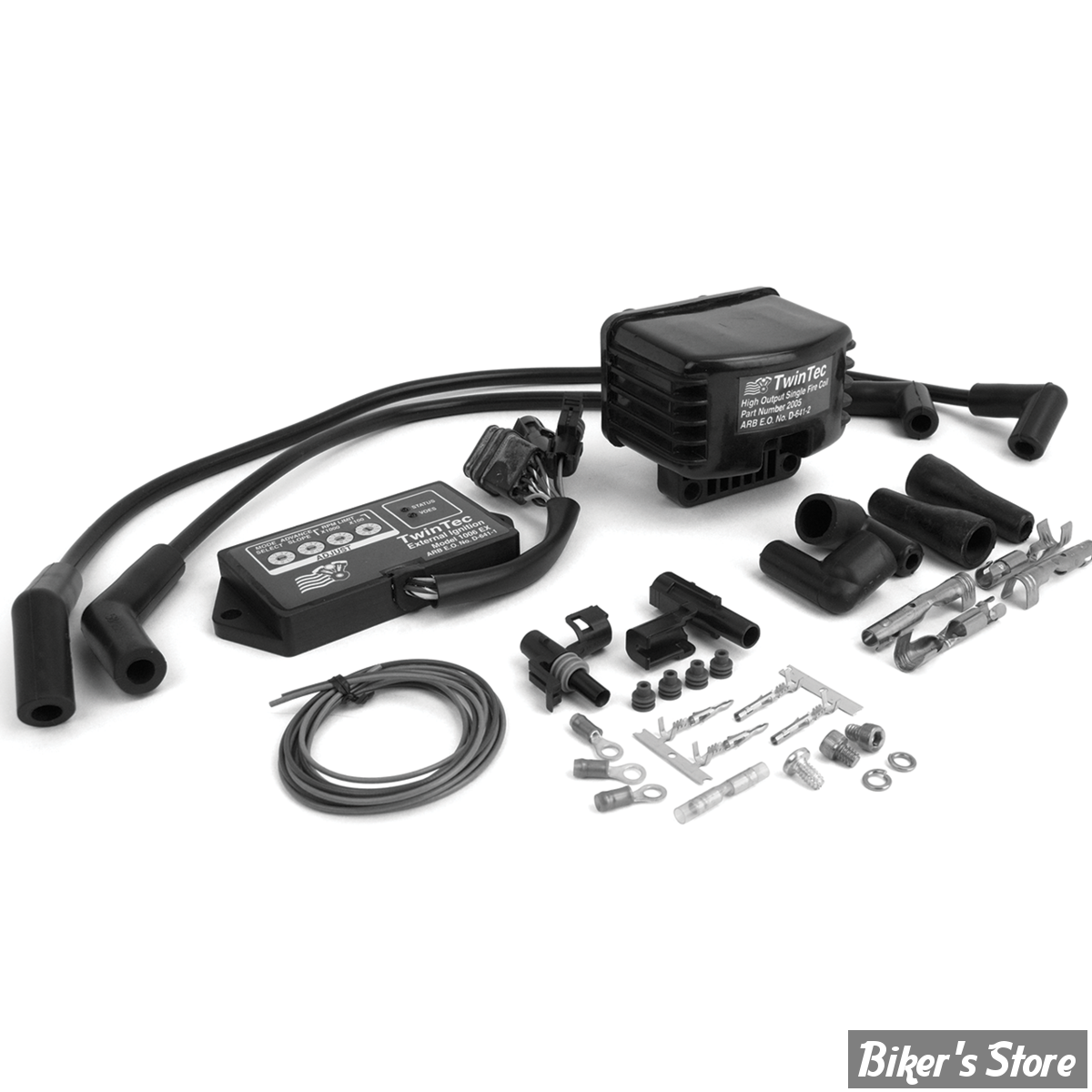 ECLATE R - PIECE N° 07 - MODULE D'ALLUMAGE 1006 + BOBINE + FILS DE BOUGIES - DAYTONA TWIN TEC 1006 IGNITION - 7 BROCHES - BT90-94 XL90-93 - 3006-EX