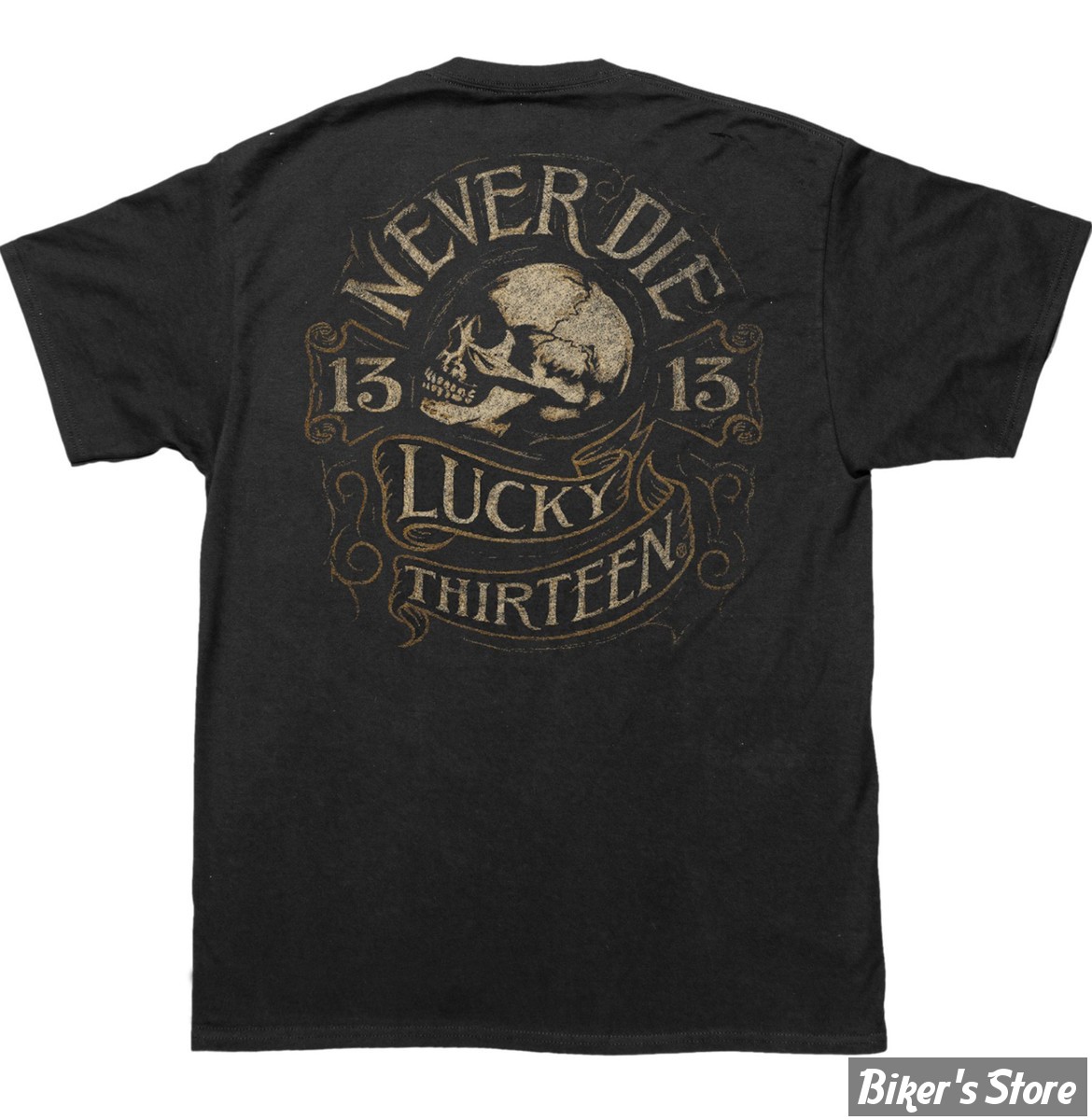 TEE-SHIRT - LUCKY 13 - NEVER DIE - NOIR - TAILLE S