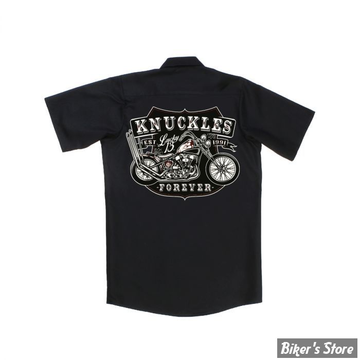 TEE-SHIRT - LUCKY 13 - KNUCKLES - NOIR - TAILLE S