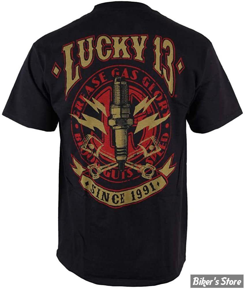 TEE-SHIRT - LUCKY 13 - AMPED - NOIR - TAILLE S