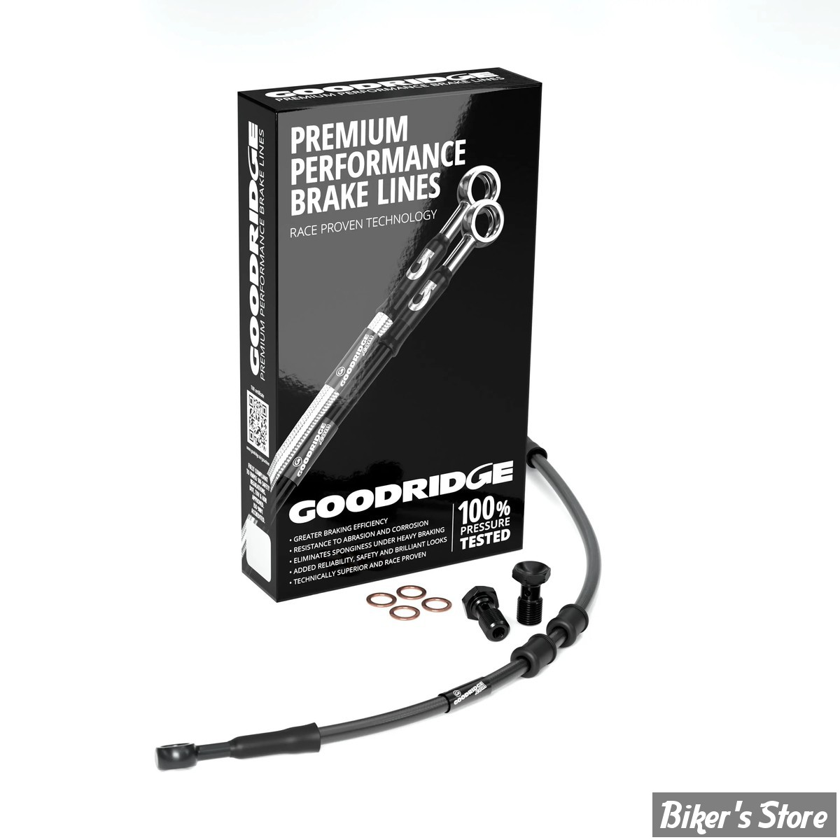 - DURITE DE FREIN AVANT SUPERIEURE -  SOFTAIL FLSTFB 2011 ABS - OEM 45555-11 - GOODRIDGE - NOIR - HD0113-1FB-BK