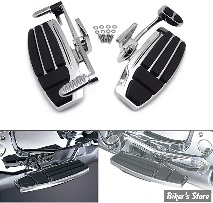 MARCHES-PIEDS CONDUCTEUR - KURYAKYN - HONDA GOLDWING - Kuryakyn Driver Floorboard Kit 01-17 GL1800 - CHROME - KUR4038 / 4038