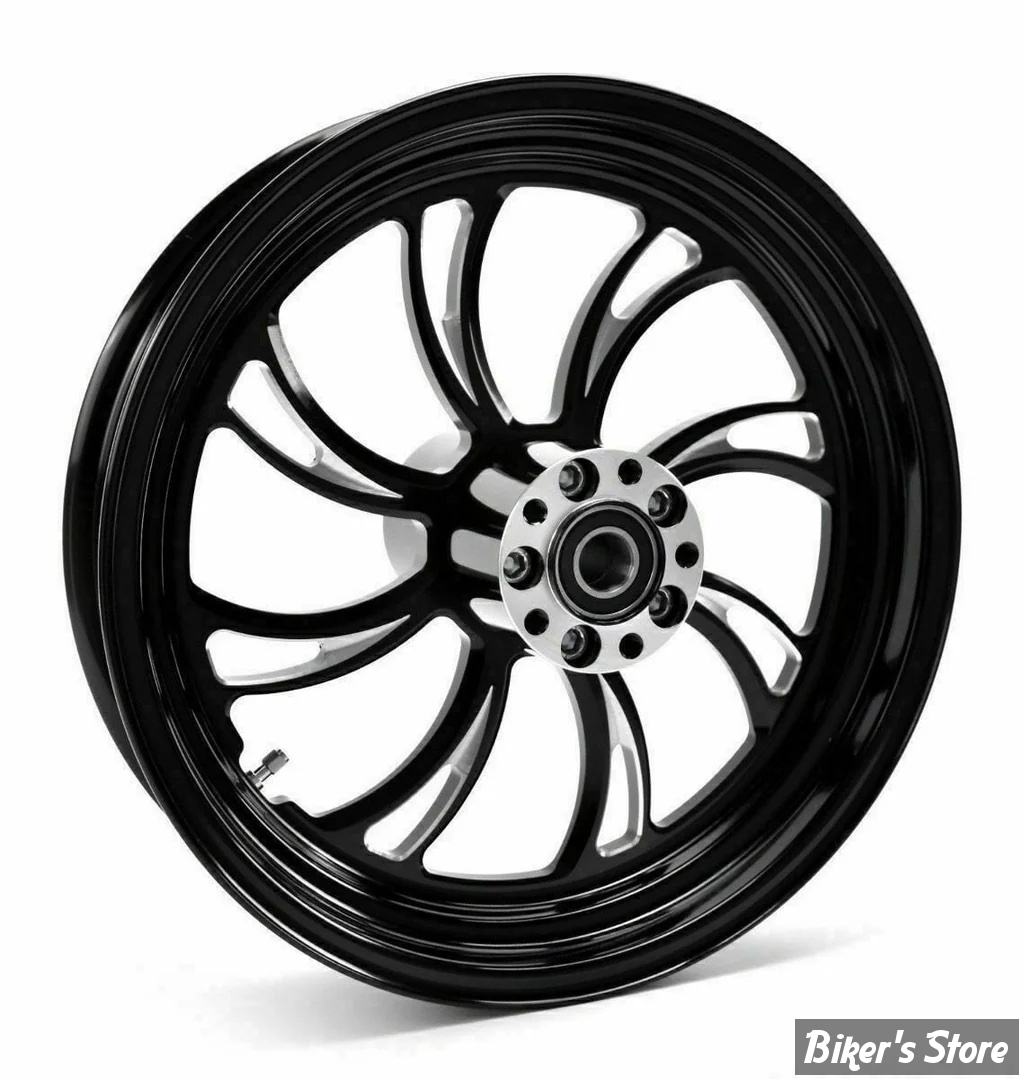 16 x 3.50 - ROUE ULTIMA ALUMINIUM - APPLICATION CUSTOM AXE 1" - VORTEX - D-F - VORTEX Front Wheel  - BLACK CUT - 37-822