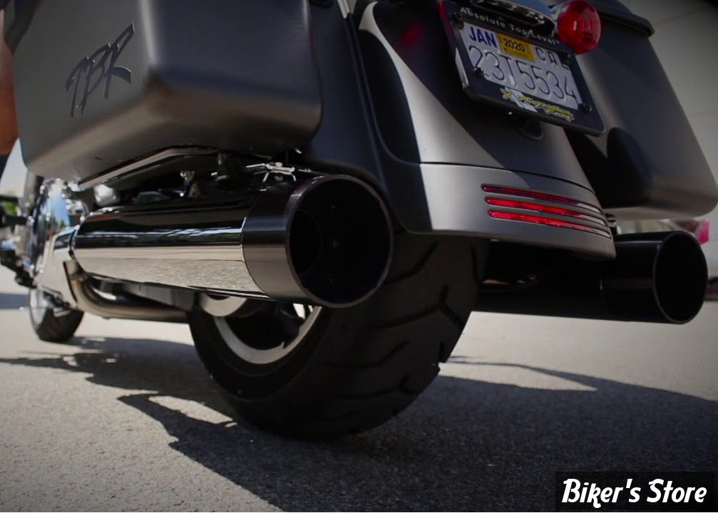 ECHAPPEMENT - TWO BROTHERS RACING - TOURING MILWAUKEE EIGHT 17UP - Ghost Full System - CHROME / EMBOUTS : NOIR - 005-46402-753232