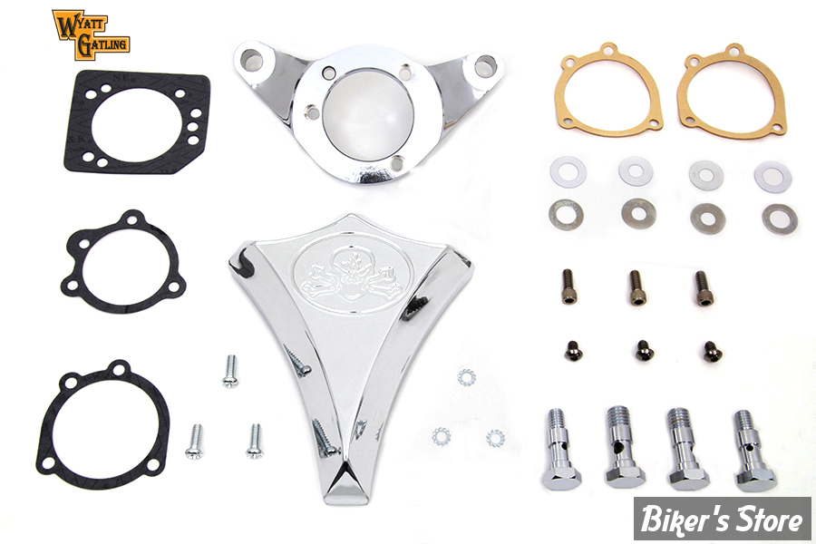 FILTRE A AIR - WYATT GATLING - BIGTWIN 93/07 - DIAMOND SKULL - CHROME - COMPLET