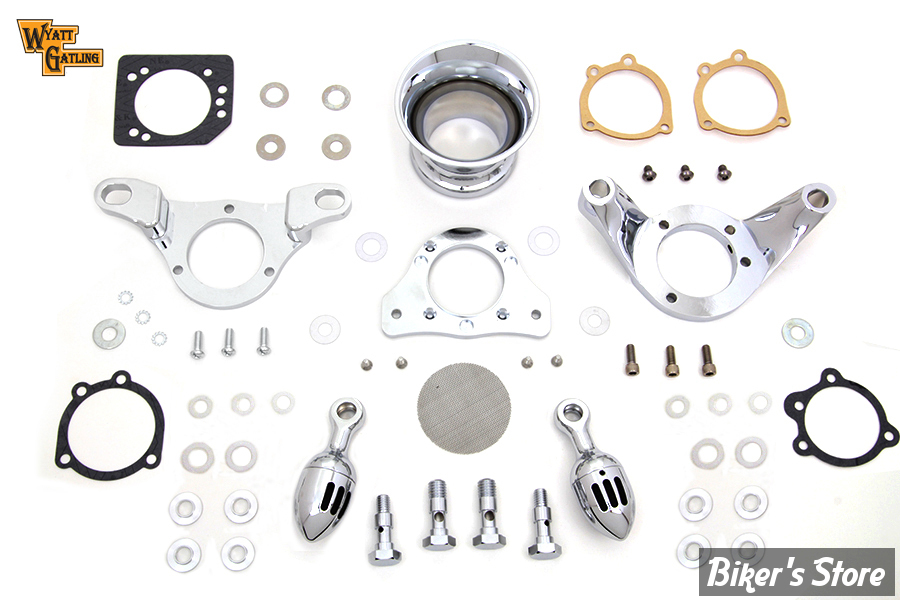 FILTRE A AIR - WAYTT GATLING - BIGTWIN 93/07 - VELOCITY STACK - CHROME - COMPLET avec grille
