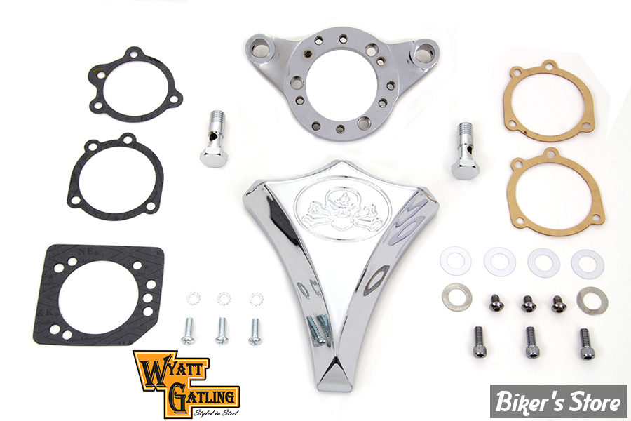 FILTRE A AIR - WYATT GATLING - SPORTSTER 91UP - DIAMOND AIR CLEANER - SKULL - CHROME - COMPLET