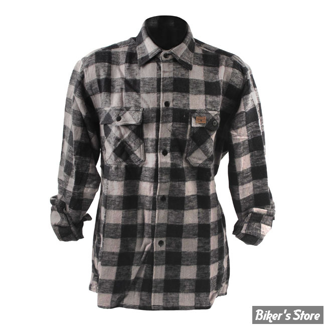 CHEMISE MANCHES LONGUES - FOSTEX - CHECKERED - NOIR/GRIS - TAILLE L