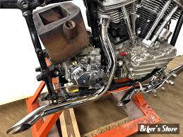 - ECHAPPEMENT PANHEAD 48/64 - STAGGERED DUAL - DRAG PIPES GOOSE CUT - V-TWIN - 34" - 1 3/4" - CHROME