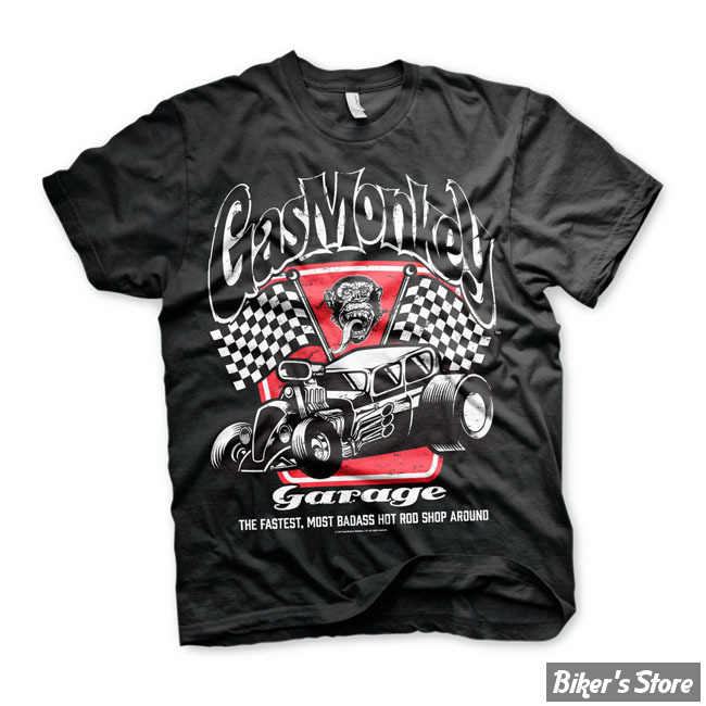TEE-SHIRT - GAS MONKEY GARAGE - GMG - WRENCH LABEL - NOIR - TAILLE S