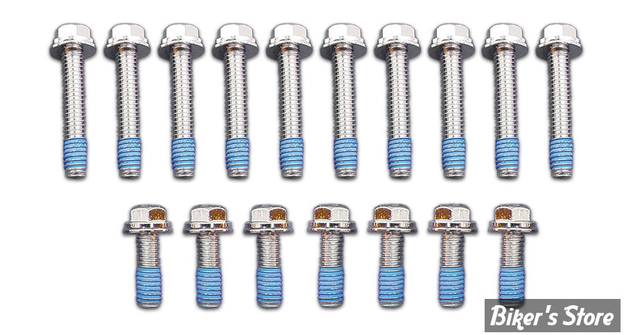 ECLATE D - PIECE N° 21 - VISSERIE DE CACHES CULBUTEURS  - TWINCAM 99/17 - OEM 3692A / 3693A - V-TWIN - HEXAGO - CHROME