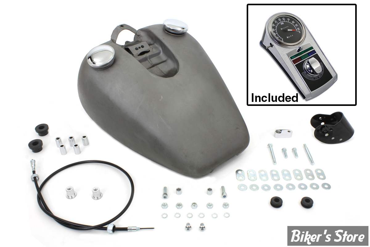 RESERVOIR D'ESSENCE - 3.2 GALLONS / 12.10 LITRES - SPORTSTER 82/94 - OEM 00000-00 - Bobbed 3.2 Gallon Gas Tank - AVEC CONSOLE  