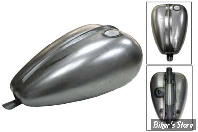 RESERVOIR TYPE MUSTANG - 3.3 GALLONS / 12.50 LITRES - V-TWIN / Wyatt Gatling - Chopper Axed 3.3 Gallon Gas Tank - BOUCHON A VIS - RIBBED