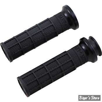 POIGNEES - INDIAN TBW 2018UP - ODI - Hart-Luck Signature V-Twin Lock-On™ Grips for Indian - NOIR / NOIR - V31ITW-BB-B