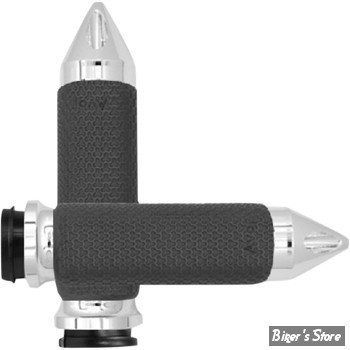 POIGNEES AVON - MEMORY GRIPS - TIRAGE ELECTRONIQUE TBW - DIAMETRE : 1.625" / LARGE - SPIKE - FINITION : CHROME - MF-63B-CH-FL-SP