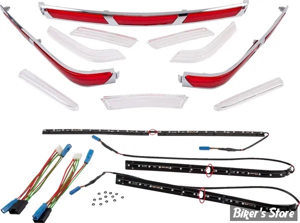 MOULURES DE TOP CASE LED - SHOW CHROME / BIG BIKE PARTS - HONDA GOLDWING 1800 - LED TRUNK MOLDING LIGHT - CHROME - 52-701A
