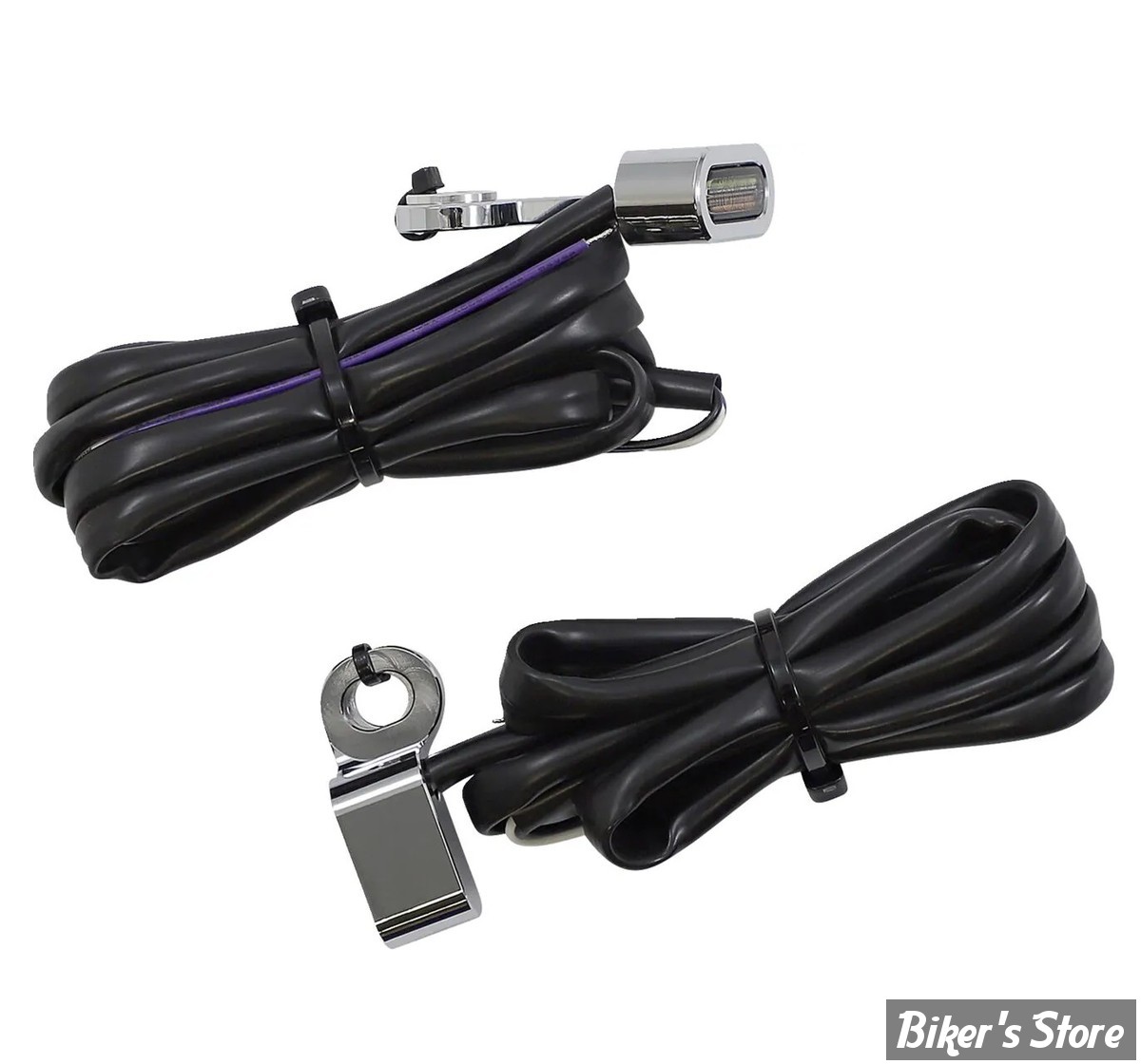 2 - CLIGNOS DRAG SPECIALTIES - LED Handlebar Marker Lights - SPORTSTER 14/22 - CORPS : CHROME / CABOCHON : FUME - L22-0231DCME