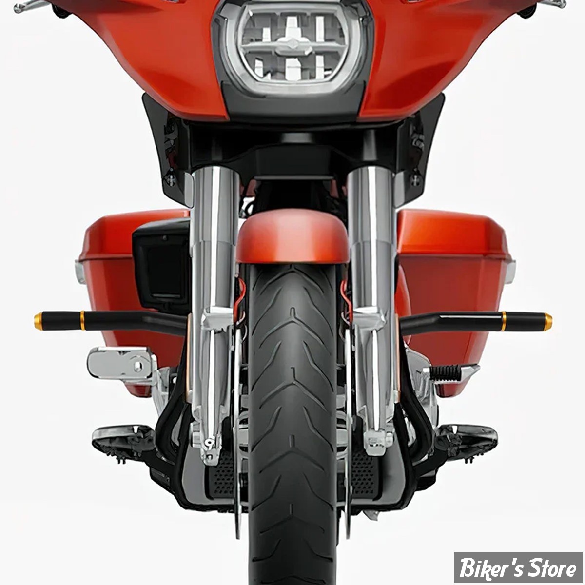 - CRASH BAR Avant -  TOURING 2017UP - ZODIAC - PARE-CYLINDRE CLUBSTYLE - NOIR AVEC ACCENTS. : OR