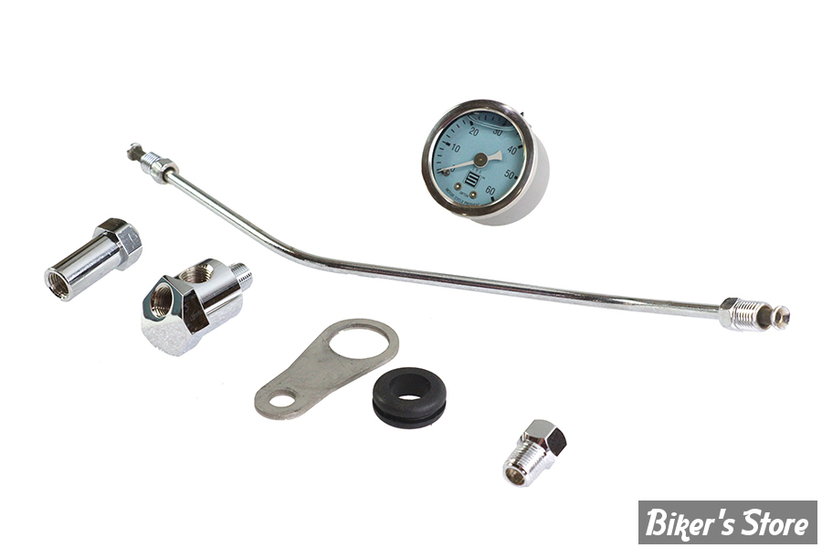 - KIT MANO DE PRESSION D HUILE -  60 PSI - BIG TWIN EVO 84/99 - 60 PSI - V-TWIN / Wyatt Gatling - Rocker Box Mounted Oil Gauge Kit
