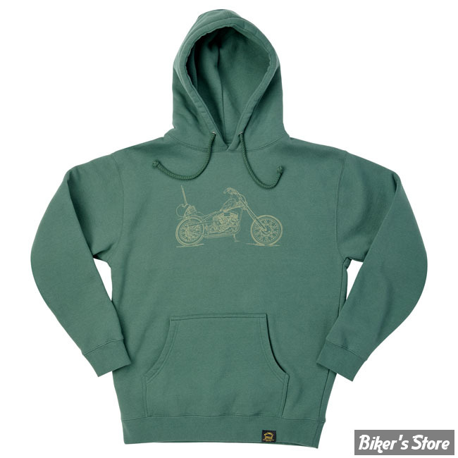 -SWEAT SHIRT A CAPUCHE - BILTWELL - PAN - COULEUR : GREEN / VERT - TAILLE : L