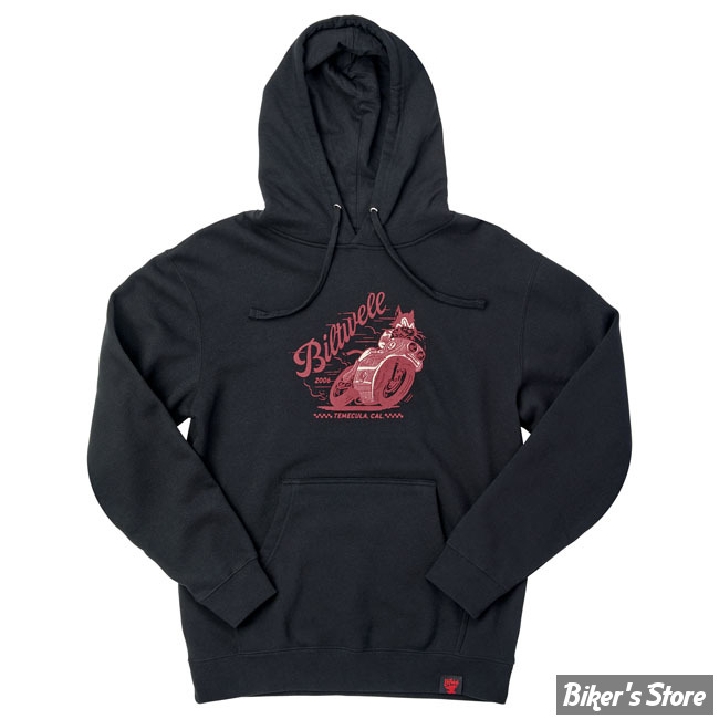 -SWEAT SHIRT A CAPUCHE - BILTWELL - FAST CAT - COULEUR : BLACK / NOIR - TAILLE : XXL