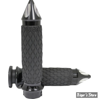 POIGNEES AVON -  CUSTOM SPIKE DIAMOND GRIPS - NOIR / EMBOUT : NOIR - DIA-65-AN-SPIKE