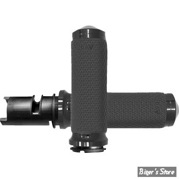 POIGNEES AVON - Memory Foam Grips - TIRAGE ELECTRONIQUE 23UP - DIAMETRE EXTERNE : 38.10MM / 1,5" / MEDIUM - NOIR / NOIR - MF-63A-ANO-F24