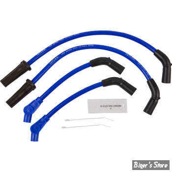 FILS DE BOUGIES ASSEMBLES - TAYLOR  409 PRO RACE SPARK PLUG WIRE - SOFTAIL MILWAUKEE EIGHT - BLEU - 49638