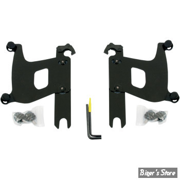 TETE DE FOURCHE - MEMPHIS SHADES - BULLET FAIRING : KIT DE FIXATION - SOFTAIL M8 FLSL 18UP - NOIR - MEB2049