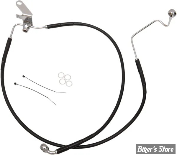 DURITE DE FREIN ARRIERE - SOFTAIL 04/06 - LONGUEUR : +2" / 123 cm (48-3/8") - OEM 45133-04 A - INOX / NOIR