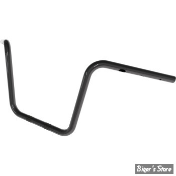 GUIDON 32mm SUR RISERS 25.40MM - HAUTEUR : 30.00CM / 12"- MAGNUM - 1-1/4" Caliber Handlebar - Ape Hanger - SOFTAIL 2025UP - NOIR BRILLANT - 4HB-2112