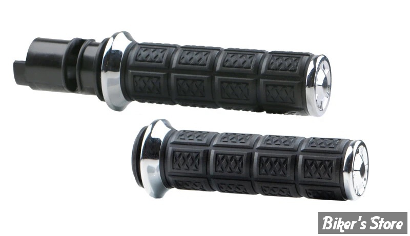 POIGNEES KURYAKYN - ENIGMA handlebar grip set - TIRAGE ELECTRONIQUE 23UP - CHROME - KUR10142-1 / 10142-1