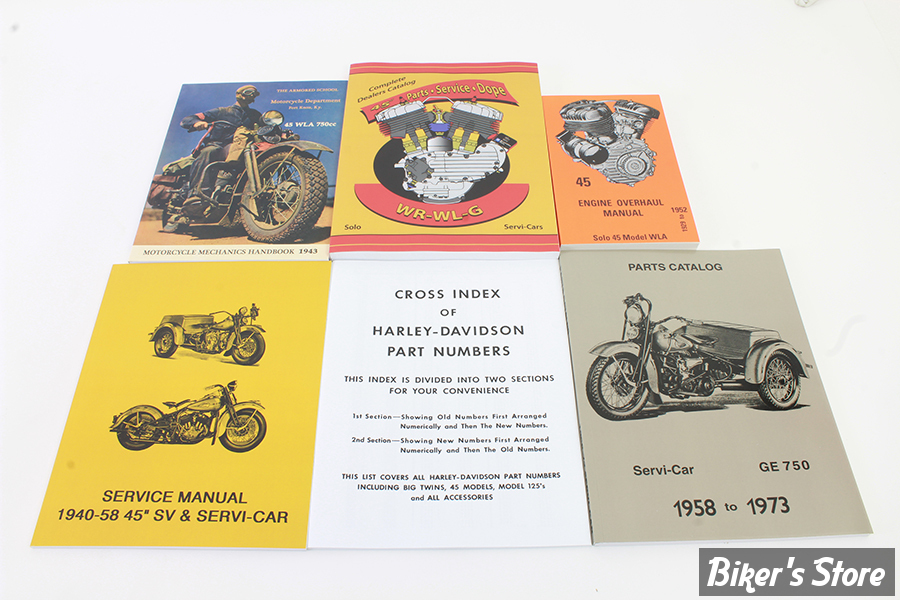 LOT DE MANUELS D'ENTRETIEN / SERVICE MANUAL - 1936/1958 - OEM 00000-00 - 45 WL-G Manual Set