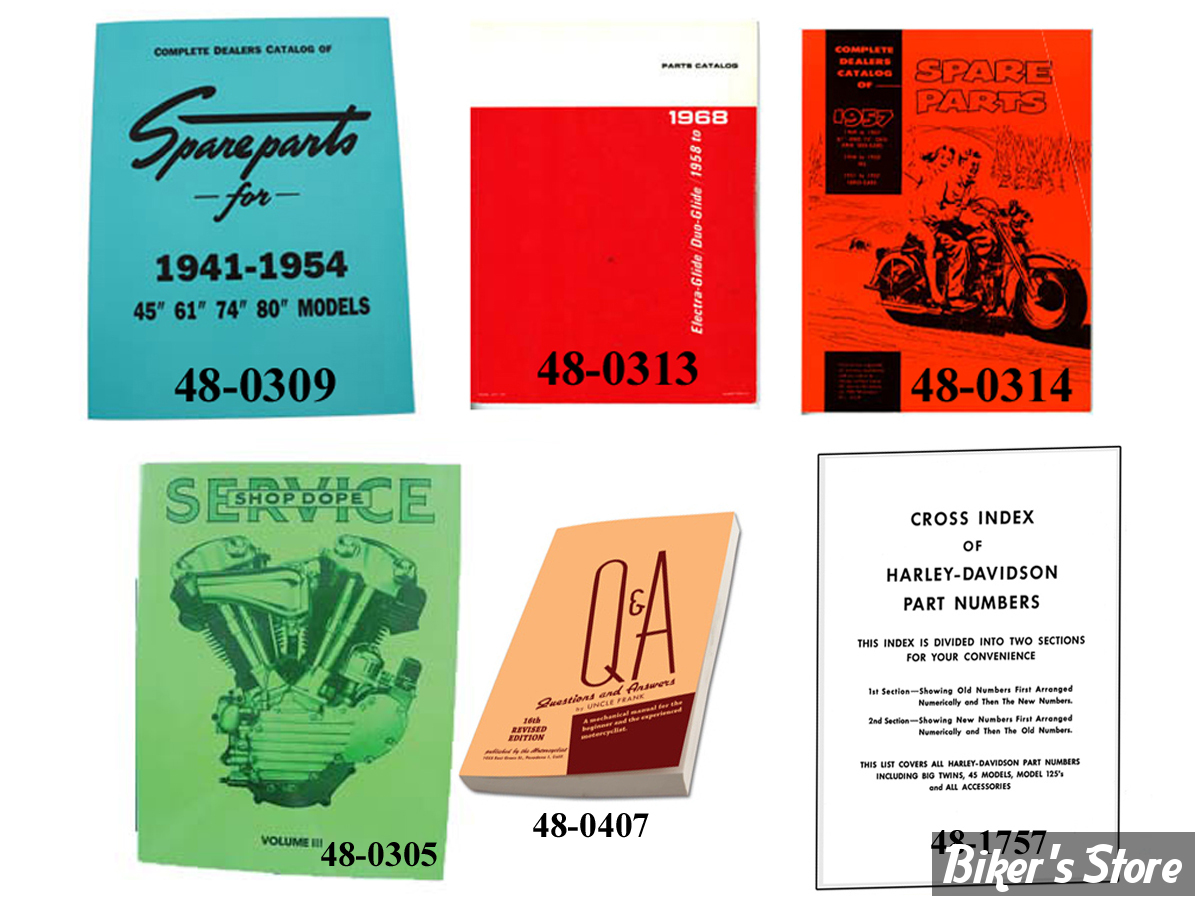 LOT DE MANUELS D'ENTRETIEN / SERVICE MANUAL - 1948/1965 PANHEAD - OEM 00000-00 - Panhead Service and Parts Manual Set