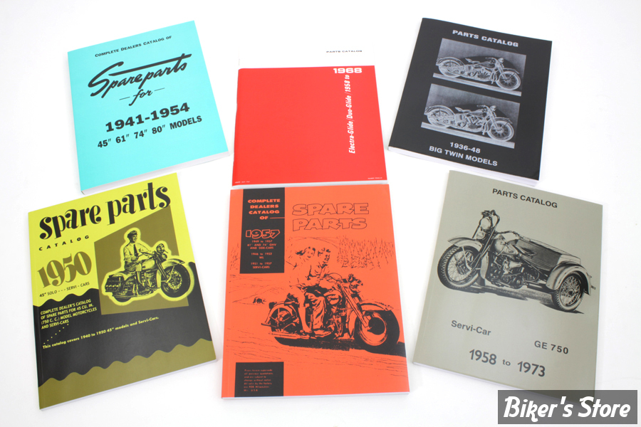 LOT DE MANUELS D'ENTRETIEN / SERVICE MANUAL - 1936/1973 - OEM 00000-00 - Factory Parts Book Set